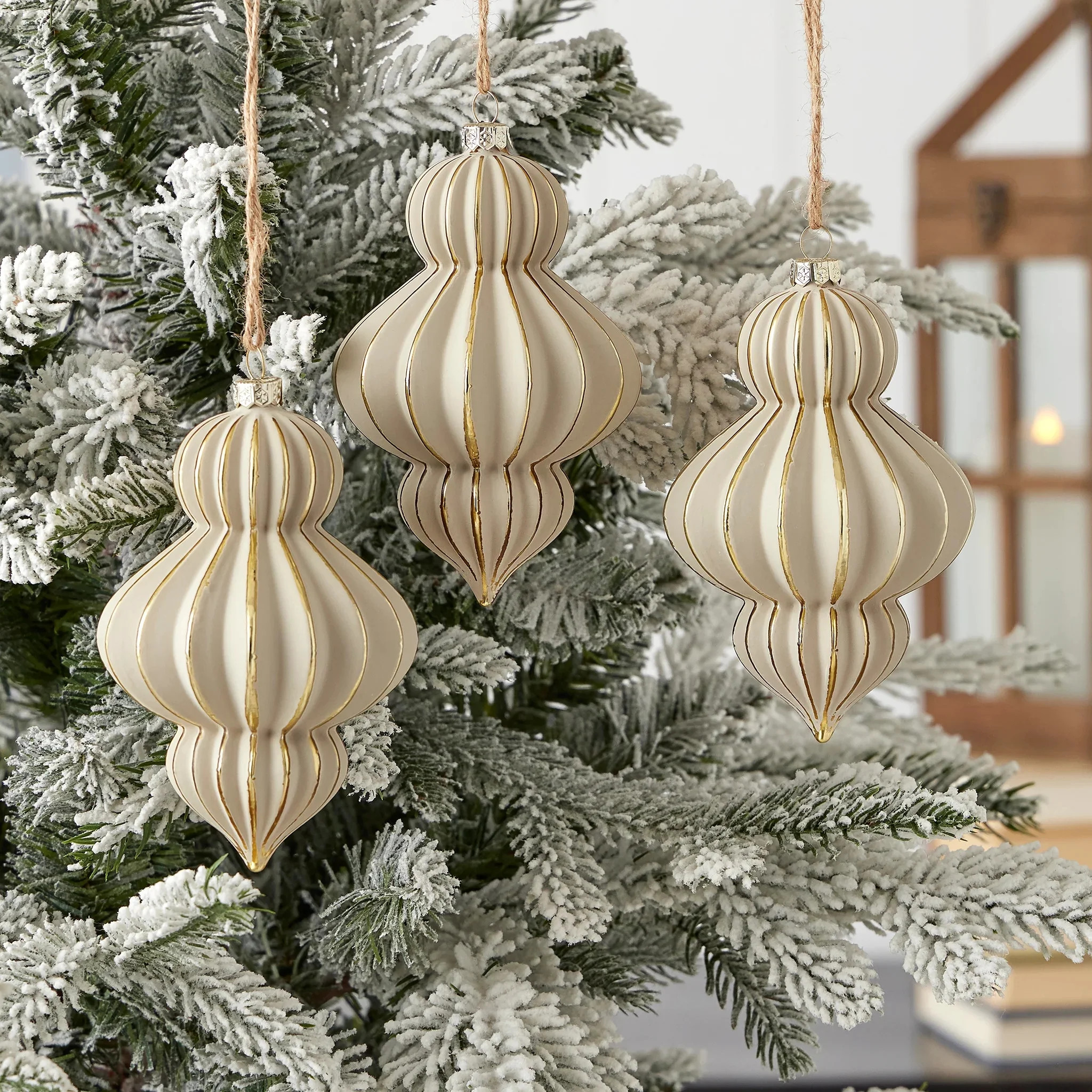 Gesso Finial Glass Ornament Set of 3 - Walmart.com | Walmart (US)