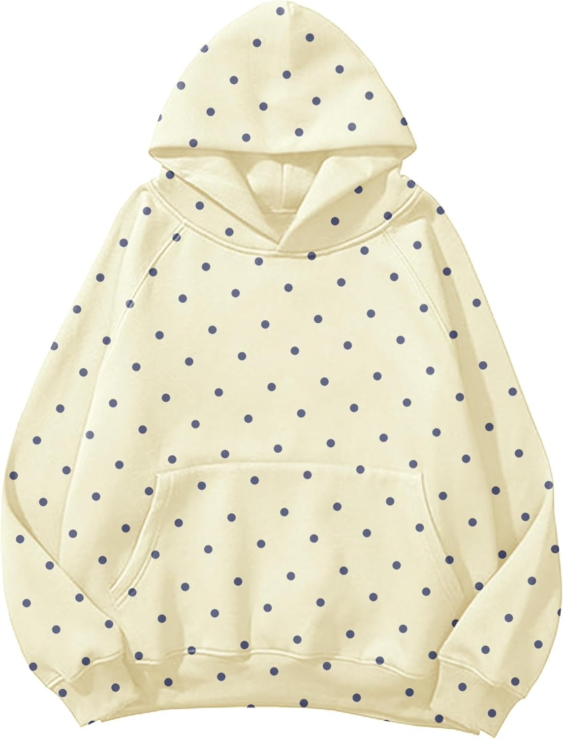 Lauweion Women Solid Basic Fleece Letter Loose Hoodie Sweatshirt Long Sleeve Kangaroo Pocket Drop Shoulder Pullovers Top | Amazon (US)