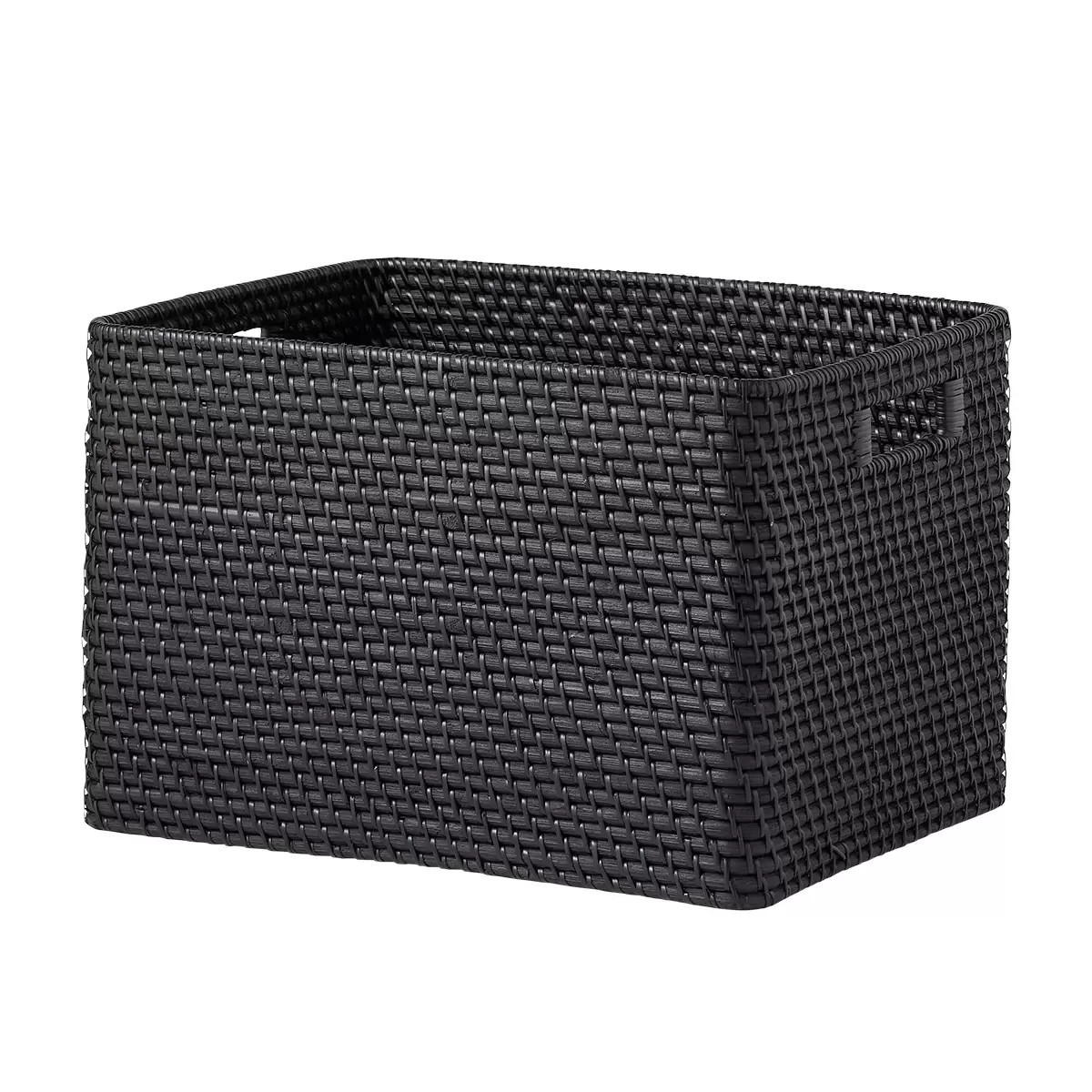 The Container Store Ori Rattan Curved Bins | The Container Store