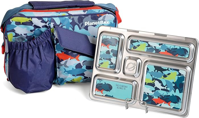 PlanetBox Rover Stainless Steel Bento Box Style Lunch Box Kit for Kids with 5 Compartments, Camo ... | Amazon (US)