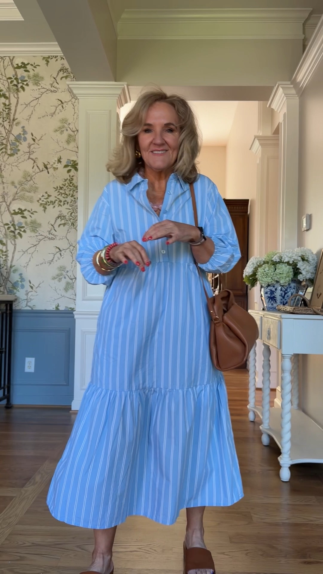 Dress size small I sized down but don’t if you’re hippy Wear to business casual office teacher dress everyday easy dress 
Bracelets 30% off code SUMMER

#LTKOver40 #LTKWorkwear #LTKootd