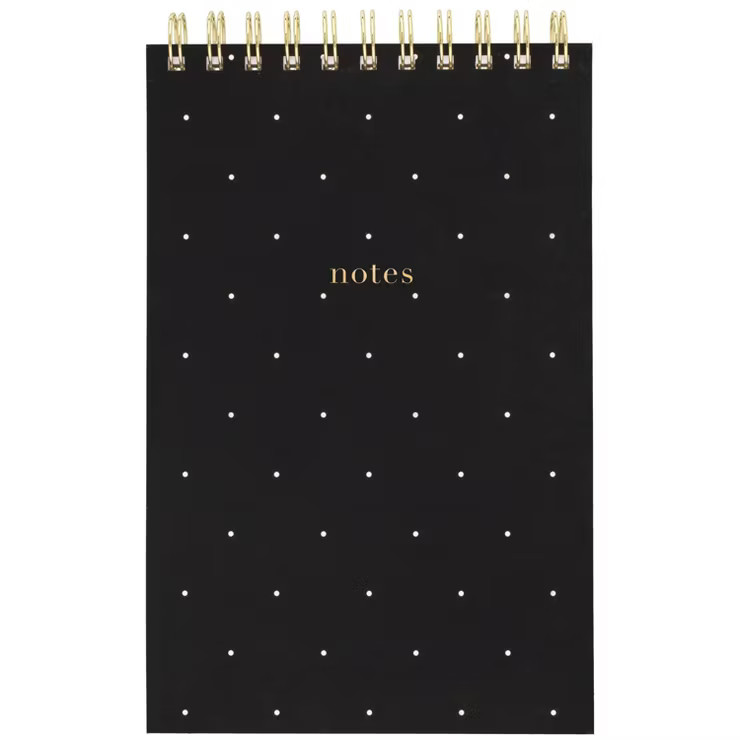 College Ruled 1 Subject Spiral Notebook Topbound Black with White Dot - Sugar Paper Essentials | Target
