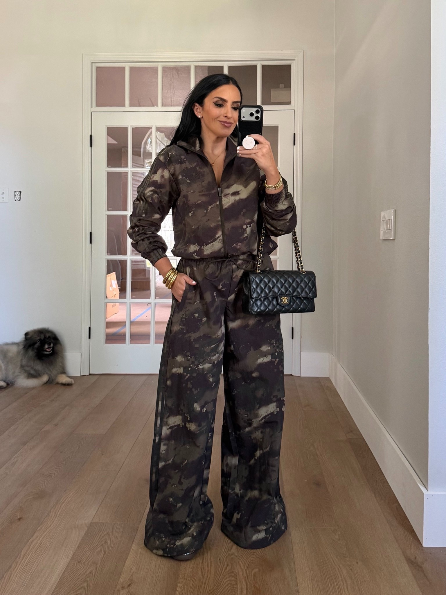 Adidas Camouflage adilenium track pants wearing size small. Camouflage loose track top wearing size small
