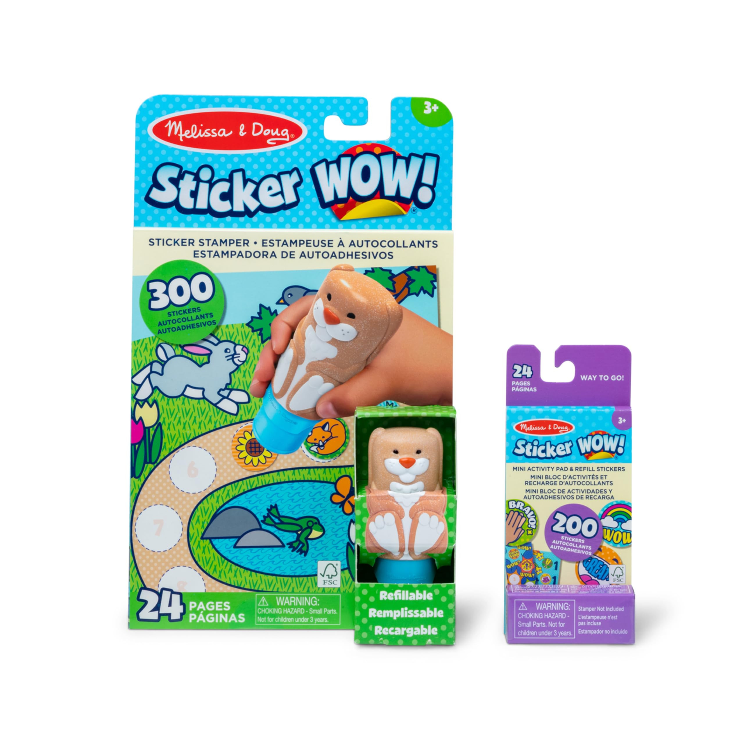 Melissa & Doug Sticker Wow!™ Bunny Bundle: 24-Page Activity Pad, Stamper, 500 Stickers, Mini Pa... | Amazon (US)