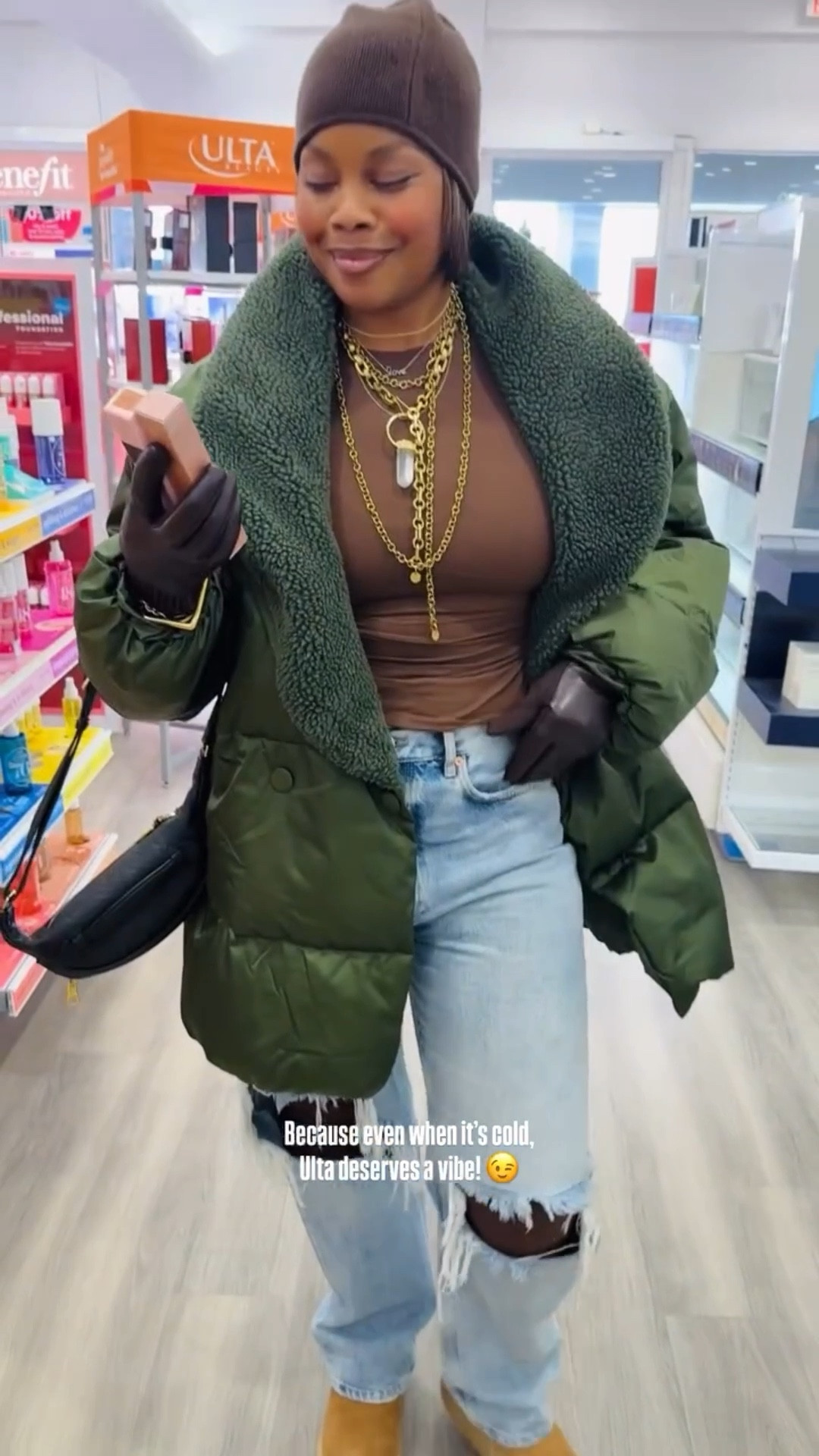 Hey boo! Happy MLK Day! 

In the streets and had to make a stop at @ultabeauty to pick up some new beauty/skincare products! It’s so cold today, but we can still be cute, right?!! LMK what y’all think!
•
•
Style over forty, beauty products, skincare, jewelry style