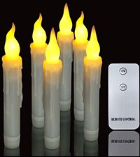 PChero 6pcs LED Taper Candles with Remote Control, Battery Operated Flameless Flickering Window Cand | Amazon (US)