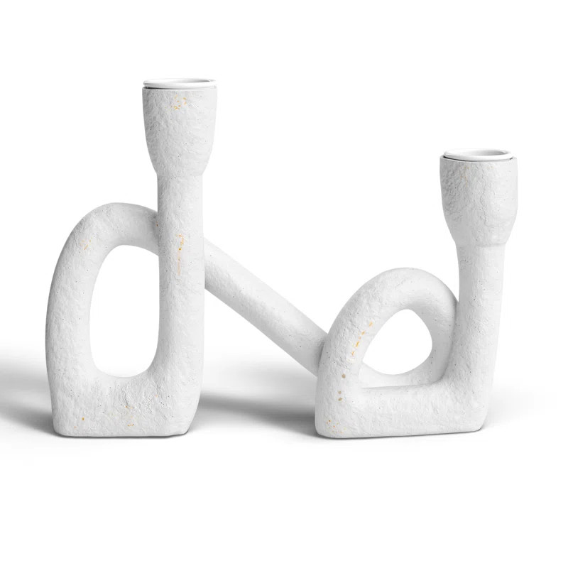 6.25'' H Polyresin Tabletop Candlestick | Wayfair North America