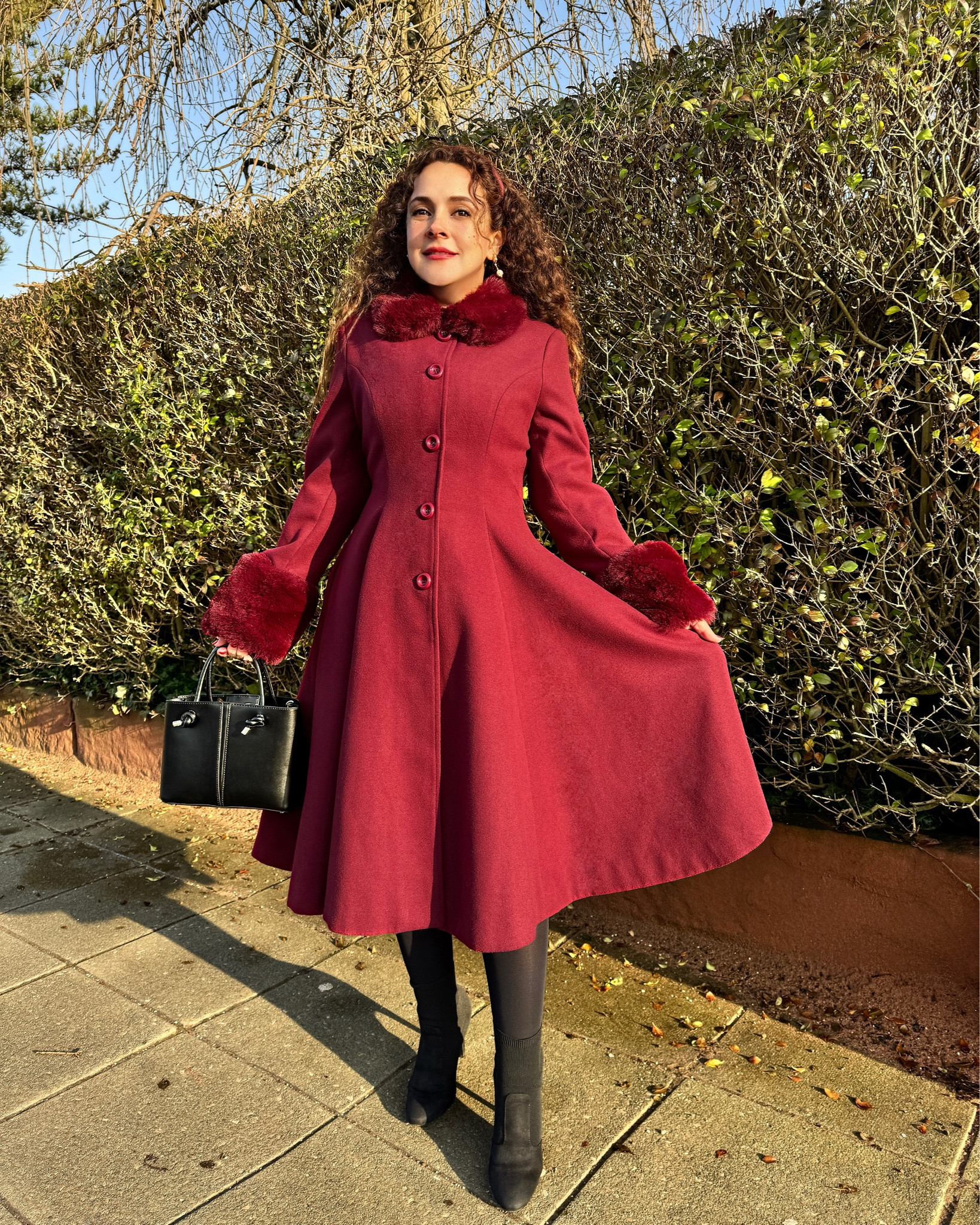 Winter fashion ♥️ The best coat for all your vintage-style dresses ✨
 
The coat colour is mulberry, which is darker than it looks in my pictures in plain sunlight ☀️

🏷
#elegantstyle #chicfashion #instalike #explorepage #femininestyle #pinterestaesthetic #elegantfashion #classicfashion  #elevateyourstyle #wiwt #igstyle #ukfashionblogger #effortlesschic #musthave #winteroutfit  #winterfashion #outfitinspo #fashioninspiration #ootdfashion #styleinspo #winterstyle #zarawoman #hellbunny #wintercoat #burgundy #vintagefashion #vintagestyle



#LTKstyletip #LTKmodest #LTKwinter