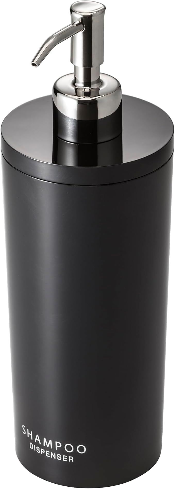 Yamazaki 2929 Tower Shampoo Dispenser Contemporary Bottle Pump for Shower, Round, Black & Silver | Amazon (US)