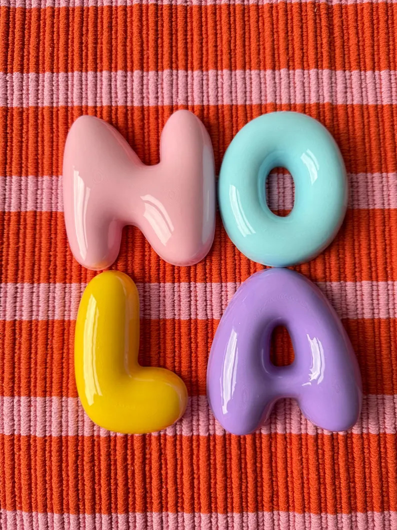 Bubble Letters in Ceramic Look \u2013 Personalized Names, Numbers & Symbols | Lightweight Nursery... | Etsy (Global)