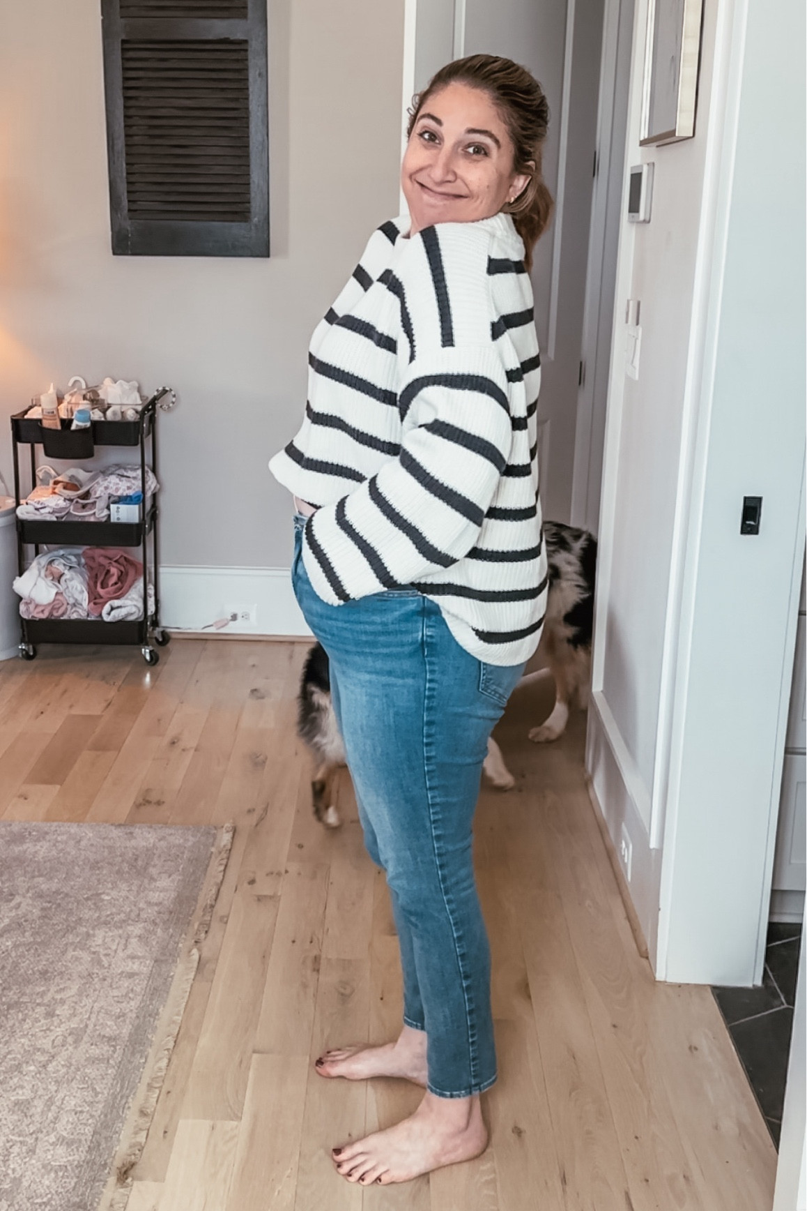 Fupa friendly jeans! Express makes jeans in S, M, L with the intention of each size being able to fit multiple number sizes. I’m wearing a L which says can fit a 12/14/16! Sweater is old H&M (I’ll link similar) 

#LTKstyletip #LTKfindsunder100 #LTKmidsize