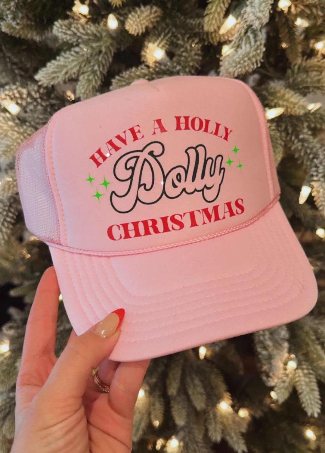 Have a Holly Dolly Christmas Trucker Hat - Etsy | Etsy (US)