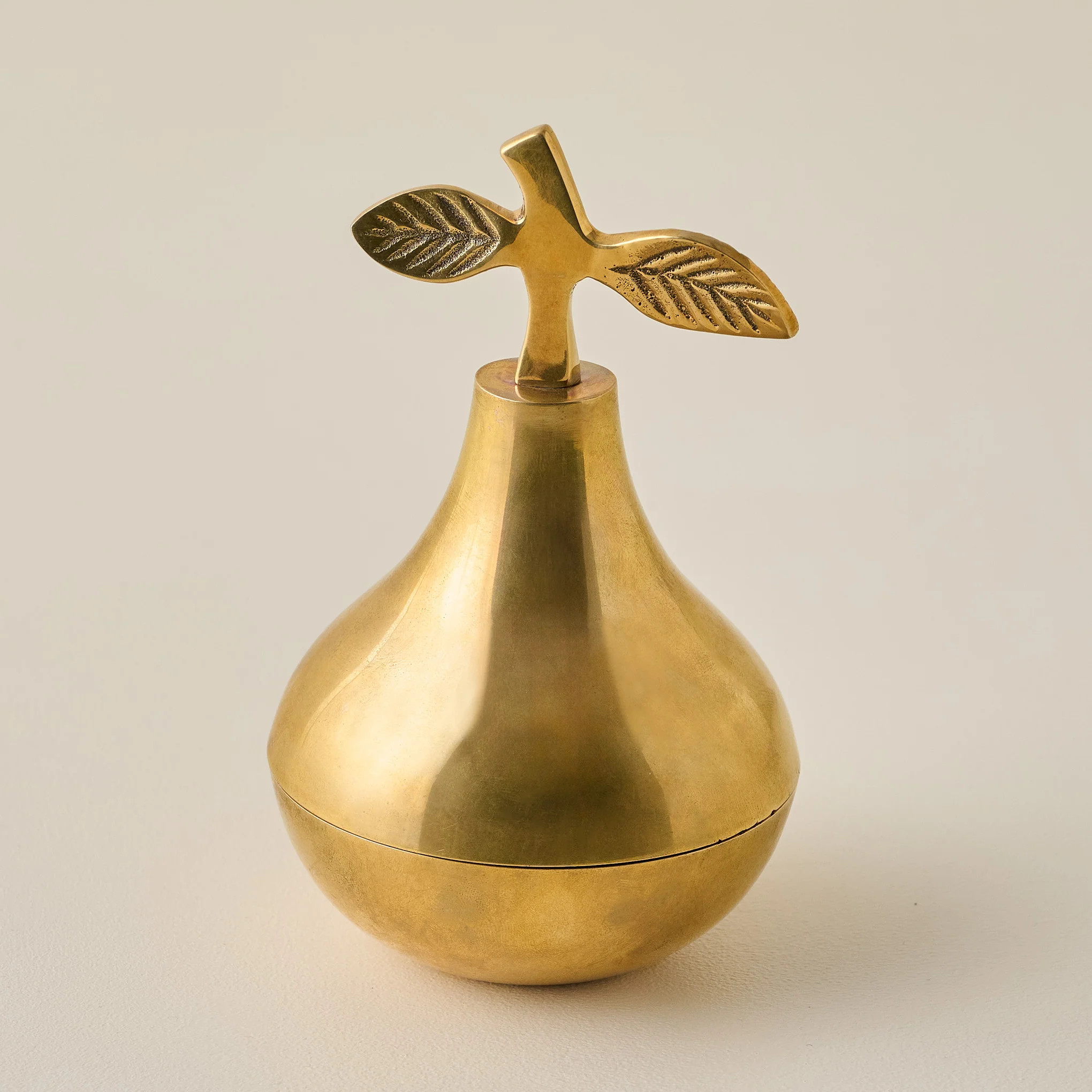 Solid Brass Pear Trinket Box | Magnolia