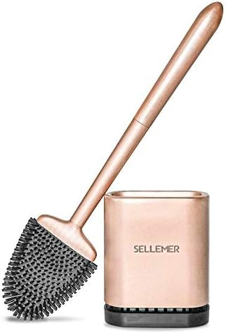 Sellemer Toilet Brush and Holder Set for Bathroom, Flexible Toilet Bowl Brush Head with Silicone ... | Amazon (US)