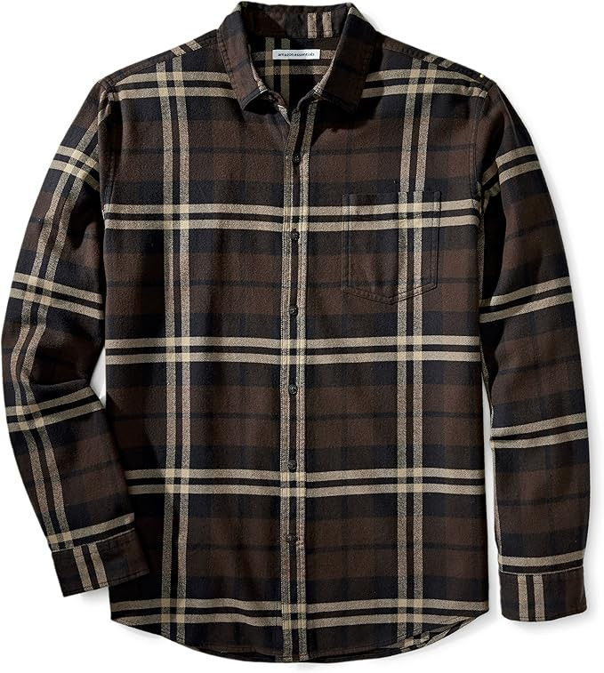 Amazon Essentials Men's Regular-fit Long-Sleeve Plaid Flannel Shirt_dnu | Amazon (US)