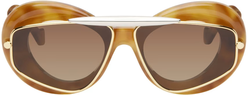 LOEWE - Tortoiseshell Wing Double Frame Sunglasses | SSENSE