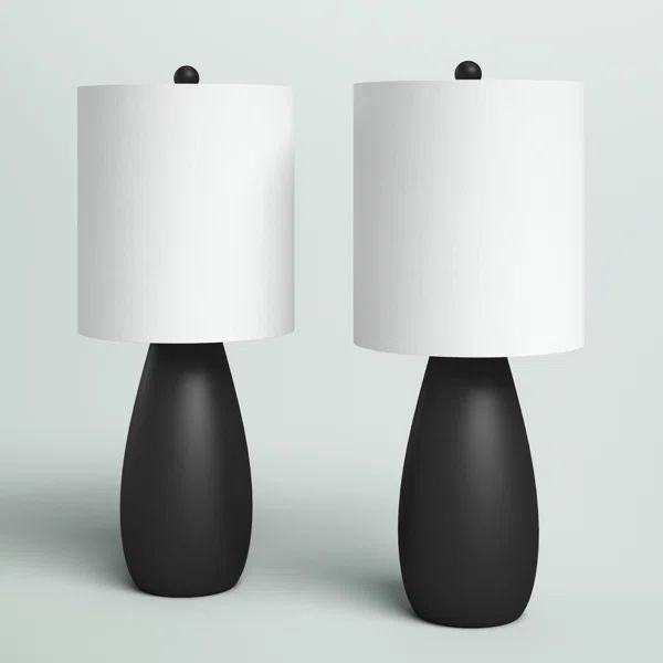 Halbert 24" Black Table Lamp Set (Set of 2) | Wayfair Professional