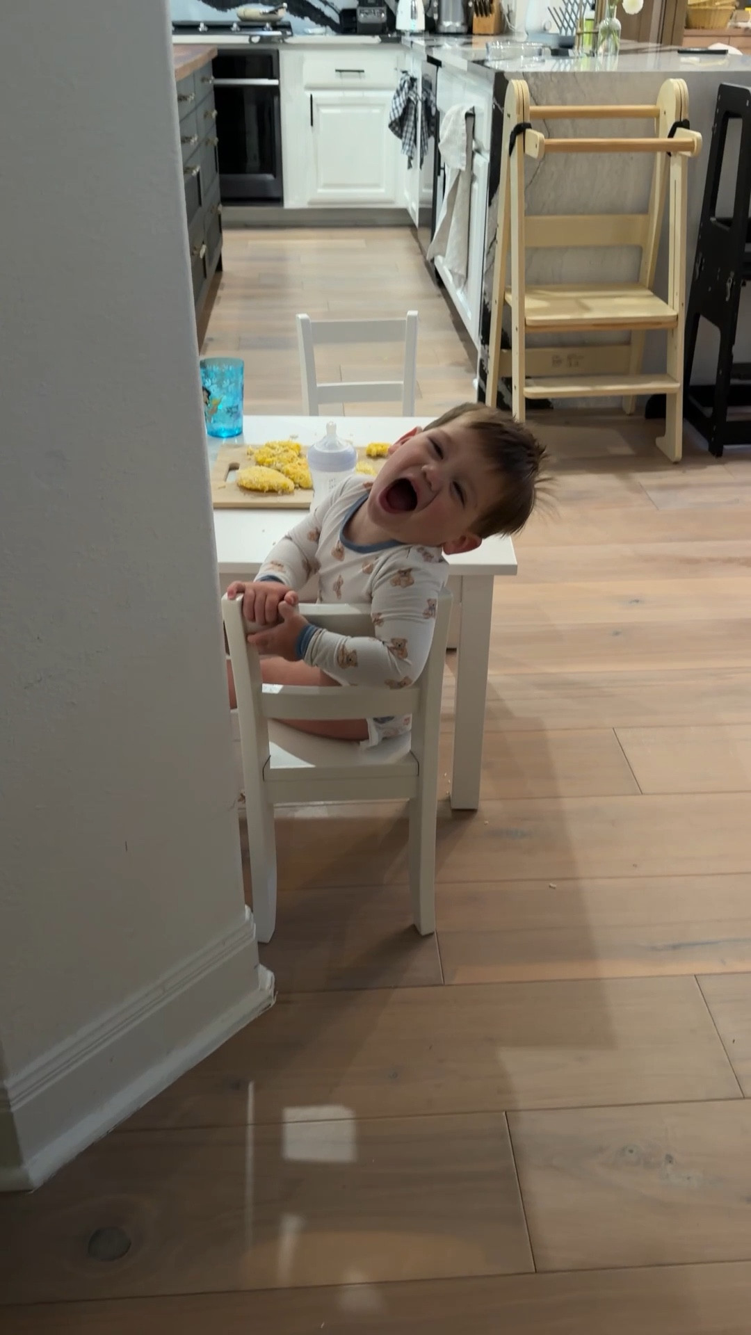 Love our toddler table for our little kids. My daughter is 2 1/2 years old and my son one and a half and they eat breakfast here every day practicing sitting in place! It’s so cute from Pottery Barn and we got this set on sale.

#LTKKids