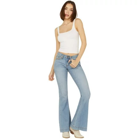 Shyanne Women s Mid Rise Southwestern Pocket Flare Jeans - SWSU22J25 30W x 34L | Walmart (US)