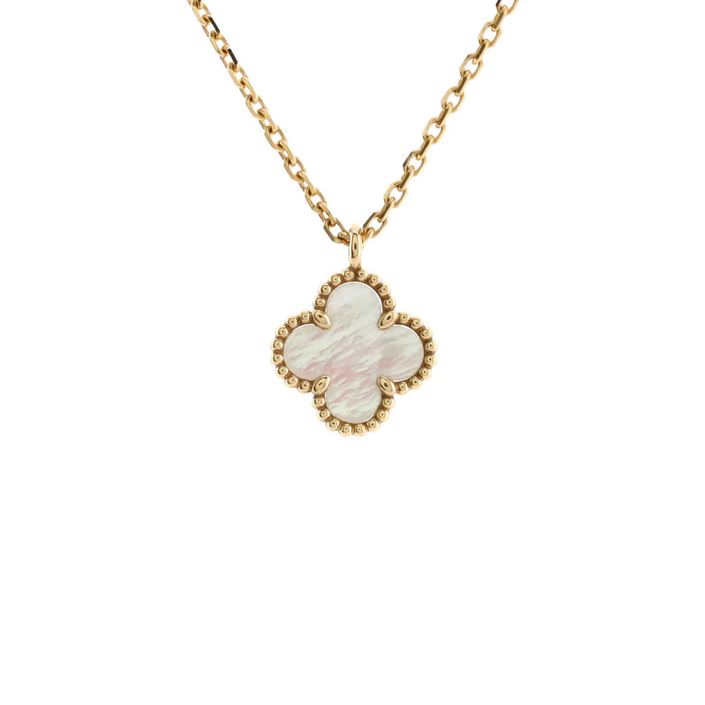 Sweet Alhambra Pendant Necklace 18K Yellow Gold and Mother of Pearl | Rebag