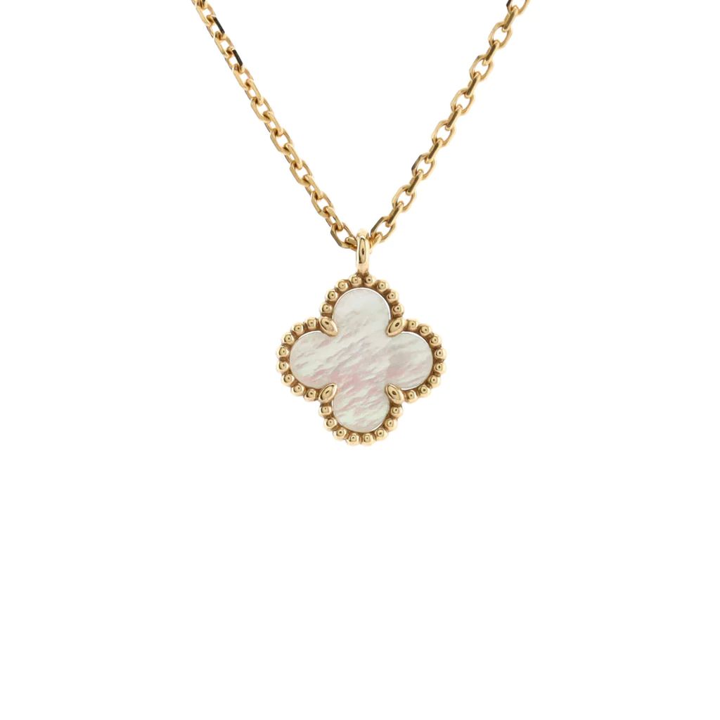 Sweet Alhambra Pendant Necklace 18K Yellow Gold and Mother of Pearl | Rebag