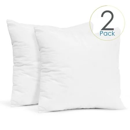 Pack of 2 Throw Pillow Inserts Decotative Soft Square Pillow Cushion, Premium Hypoallergenic Stuf... | Walmart (US)