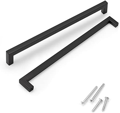 KNOBWELL 10 Pack Black Stainless Steel Dresser Drawer Handles, Kitchen Cabinet Handles with Black Fi | Amazon (US)