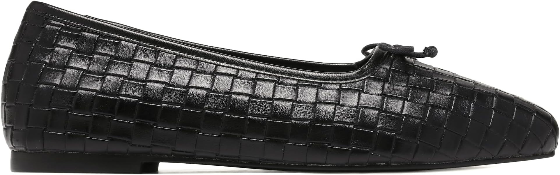 Woven Ballet Flats for Women Bow Square Toe Ballerina Shoes | Amazon (US)