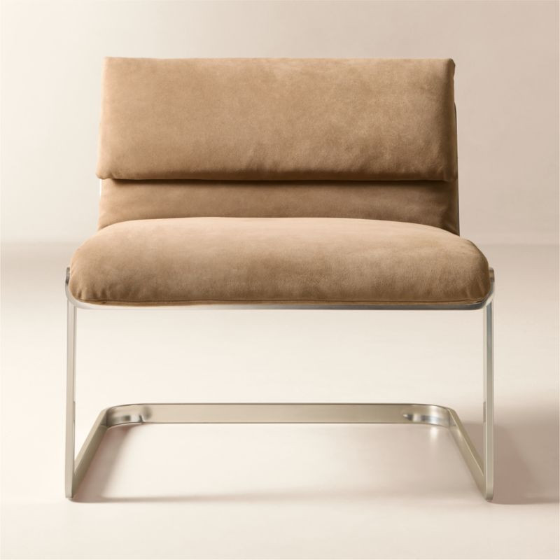 Rake Light Brown Suede Accent Chair by Kravitz Design | CB2