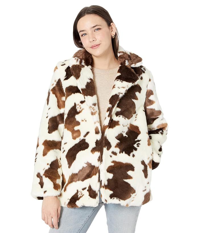 Blank NYC Faux Cow Print Fur Coat | Zappos