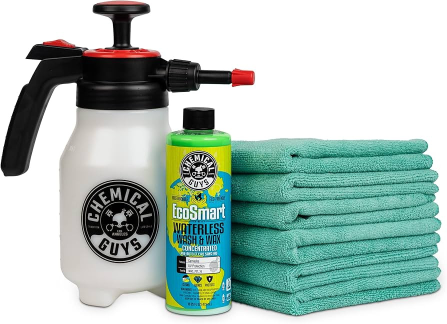 Chemical Guys HOL401 Eco Friendly Drought, Buster Waterless Car Wash & Wax Kit, 5 Items | Amazon (US)