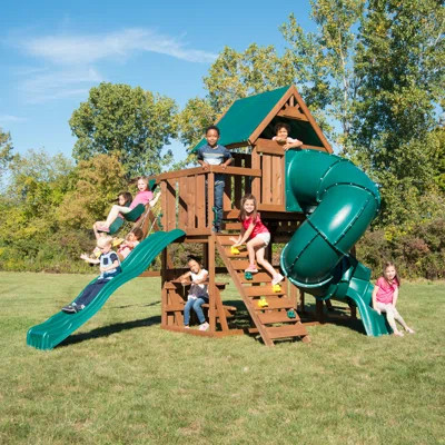 Denali Tower Wooden Play Swing Set | Wayfair North America