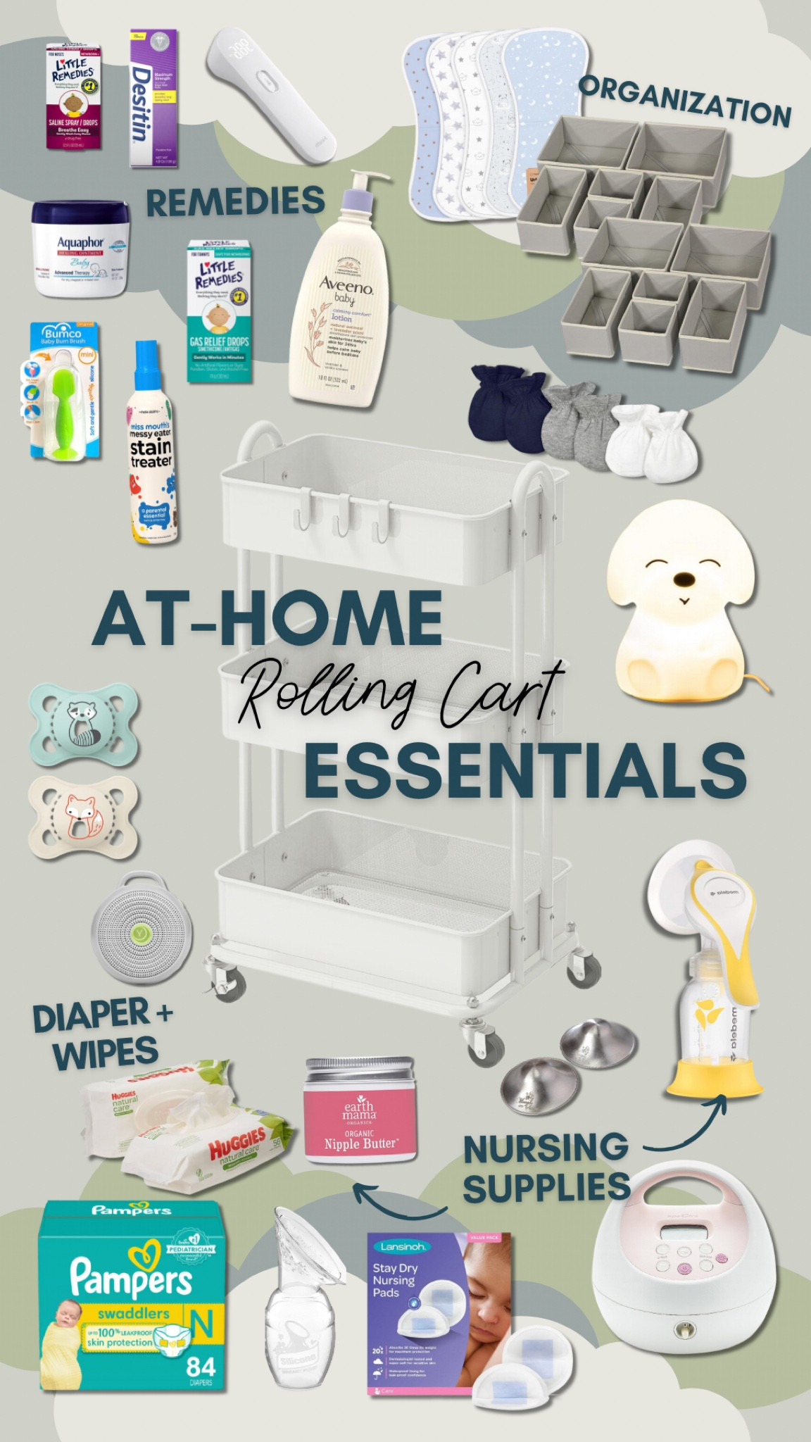 What do we use on a daily basis with baby? Here are some newborn essentials we keep on our rolling cart! 

#LTKbaby #LTKfindsunder50 #LTKhome