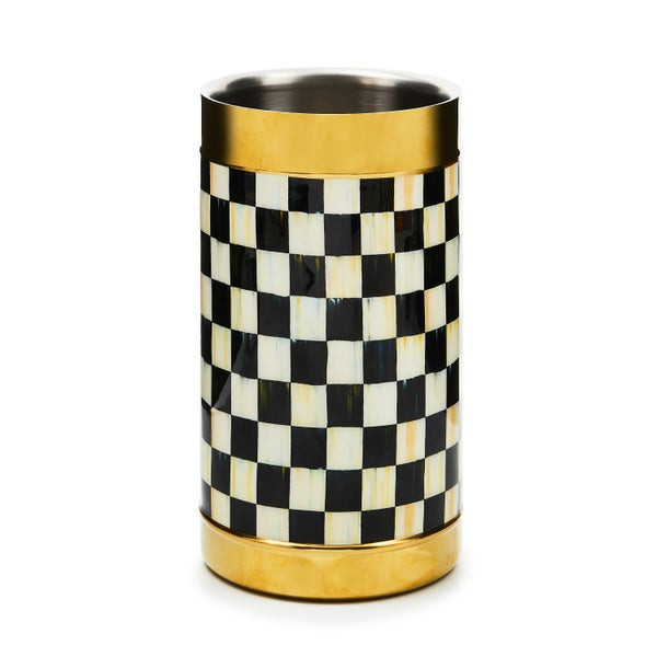 MacKenzie-Childs Courtly Check 3260 Gold Wine Cooler | MacKenzie-Childs