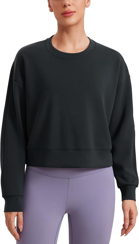 CRZ YOGA Womens SoftAura Crewneck Sweatshirt Long Sleeve Workout Casual Pullover Tops Basic Fall ... | Amazon (US)