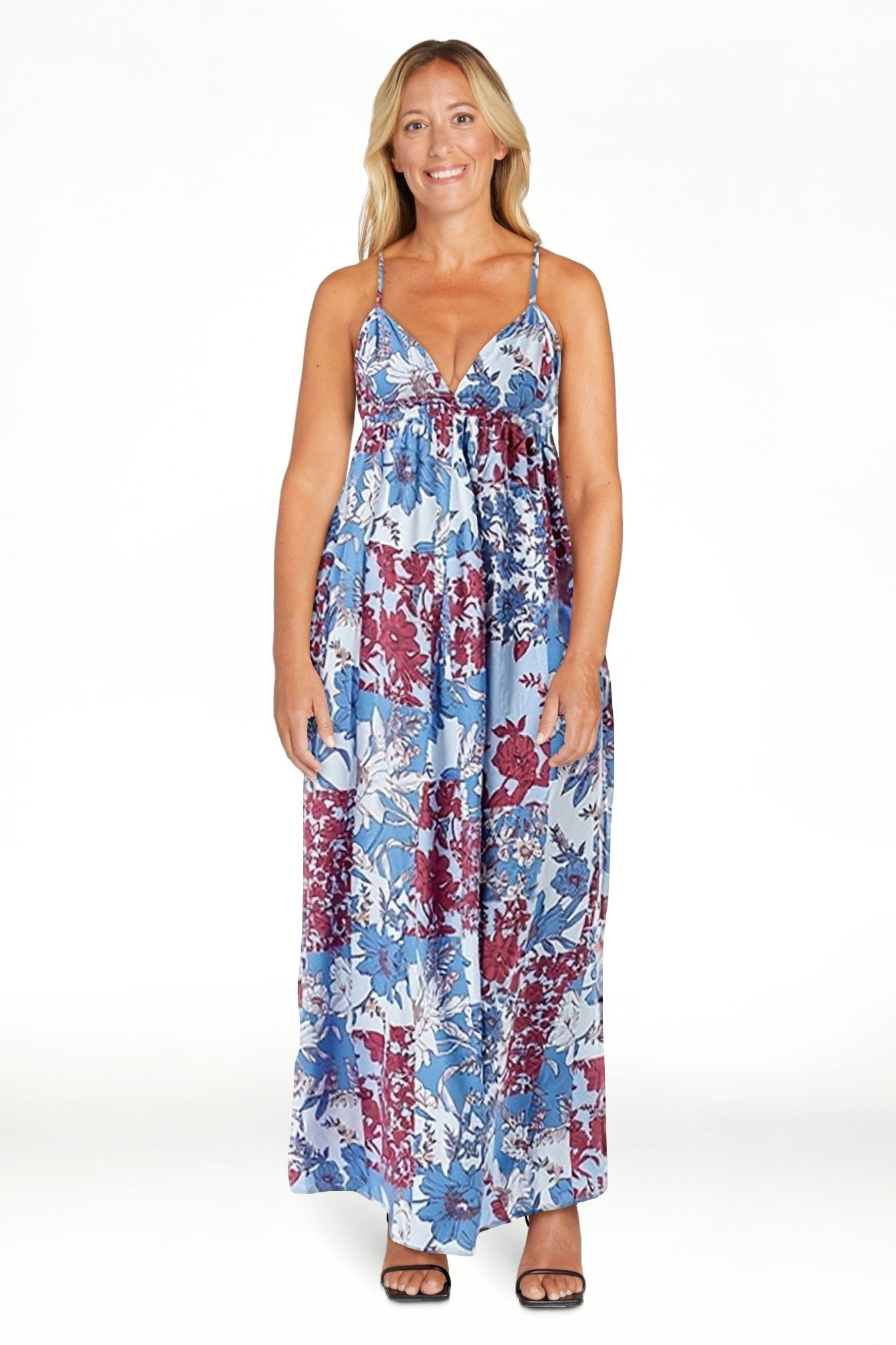 Jessica Simpson Women's and Women's Plus Open Back Maxi Cami Dress | Walmart (US)