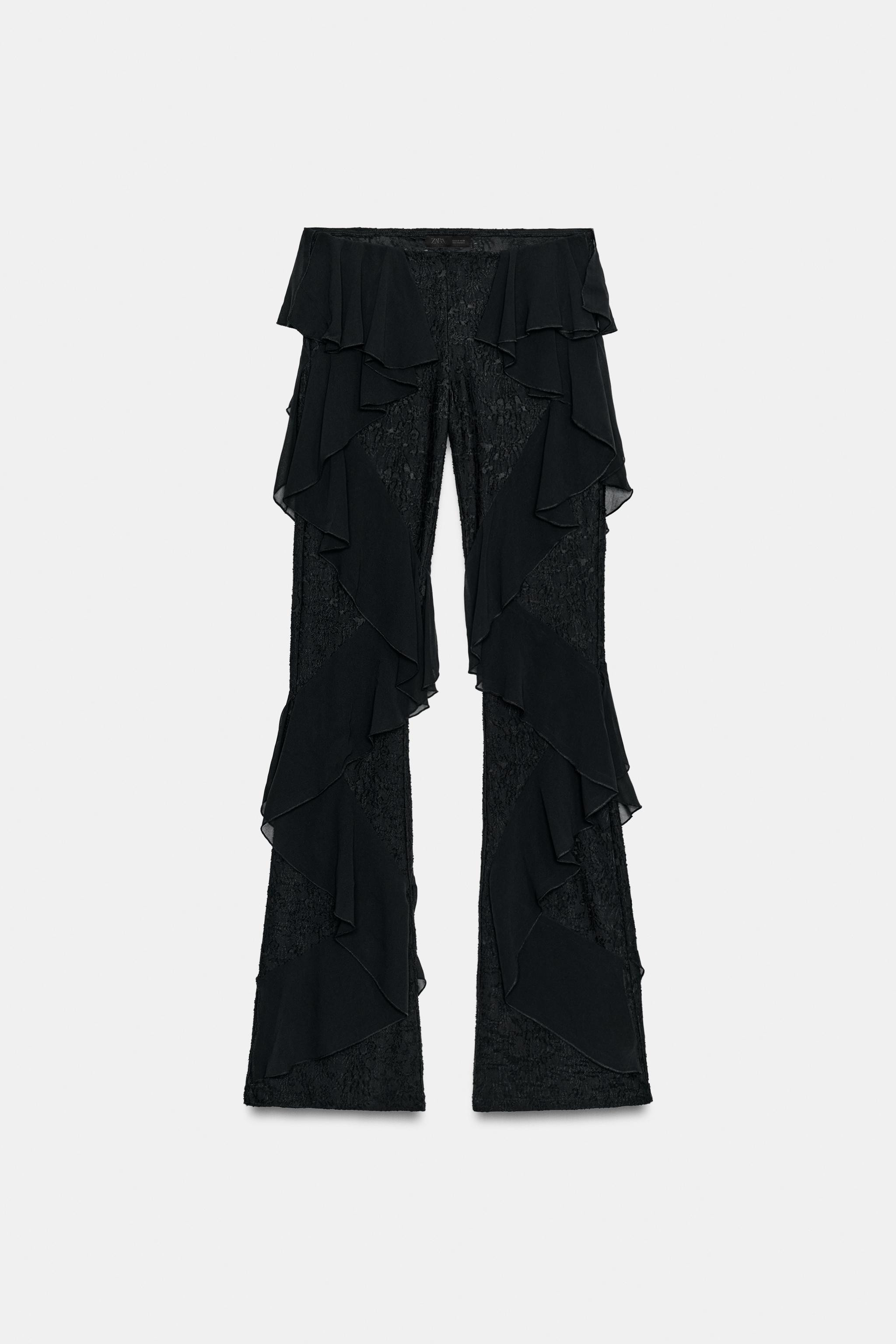 LACE TROUSERS WITH RUFFLES | Zara UK