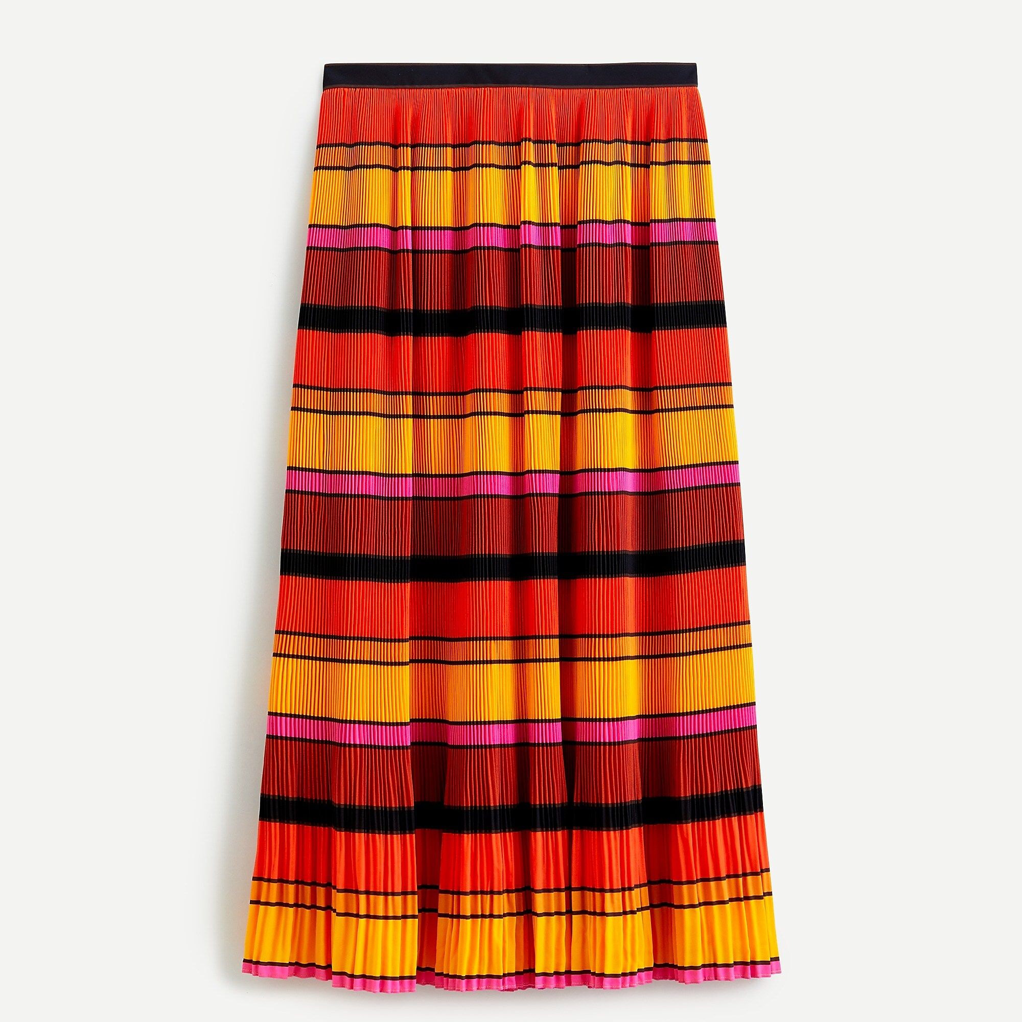 Straight-pleat skirt in multistripe | J.Crew US