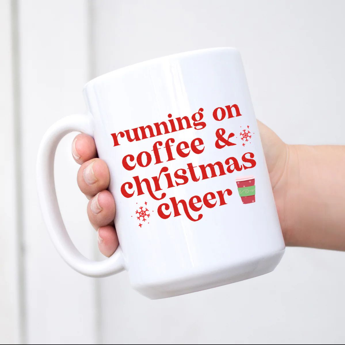 Running on Coffee and Christmas Cheer Mug | Sweet Mint Handmade Goods
