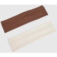 Womens Jersey Headbands 2 Pack - Brown - One Size, Brown | Boohoo.com (UK & IE)
