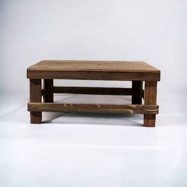 Woven Paths Rustic Solid Wood Living Room Coffee Table, Natural | Walmart (US)