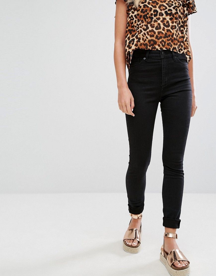 Monki Oki Skinny High Waisted Jeans - Black | ASOS US