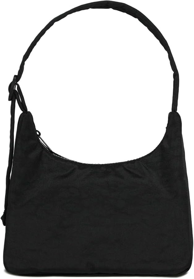 Nylon Shoulder Bag - Adjustable Quilted Strap, Structured Slouchy Design with Interior Zip Pocket | Amazon (US)