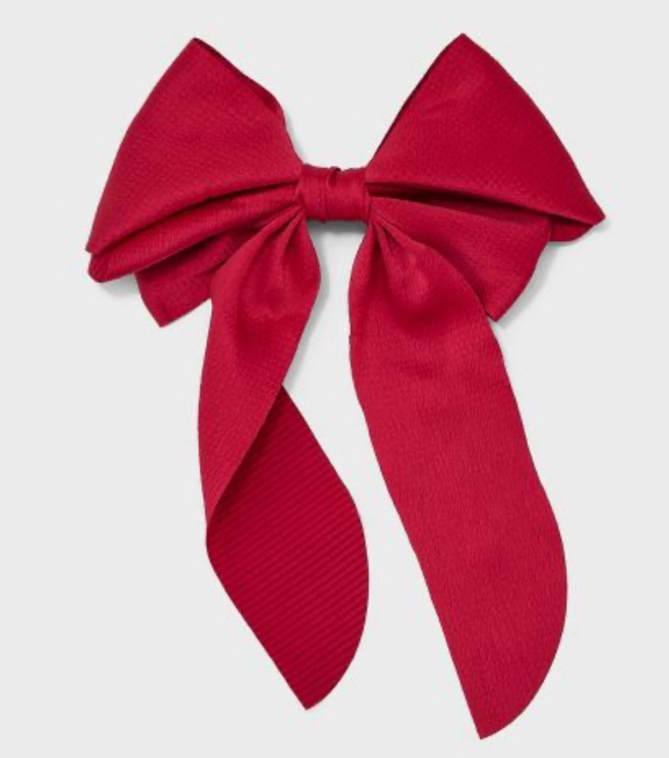 Satin bow barrette hair clip