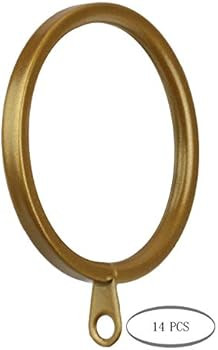 MERIVILLE 14 pcs Gold 1.5-Inch Inner Diameter Metal Flat Curtain Rings with Eyelets, Fits Up to 1... | Amazon (US)