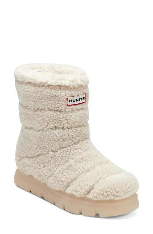 Hunter Maran Waterproof High Pile Fleece Boot in Light Natural at Nordstrom, Size 6 | Nordstrom