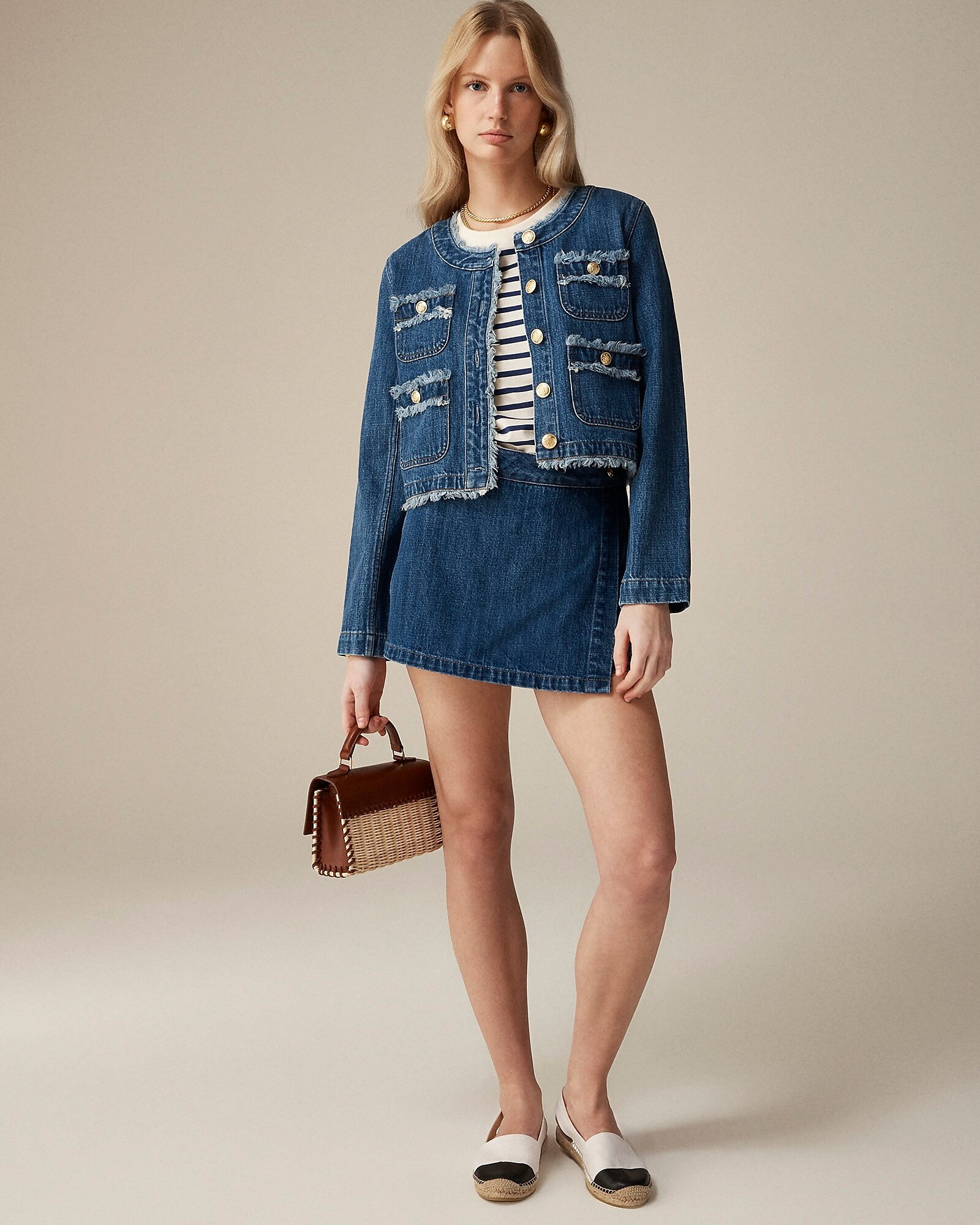 Frayed denim lady jacket | J. Crew US