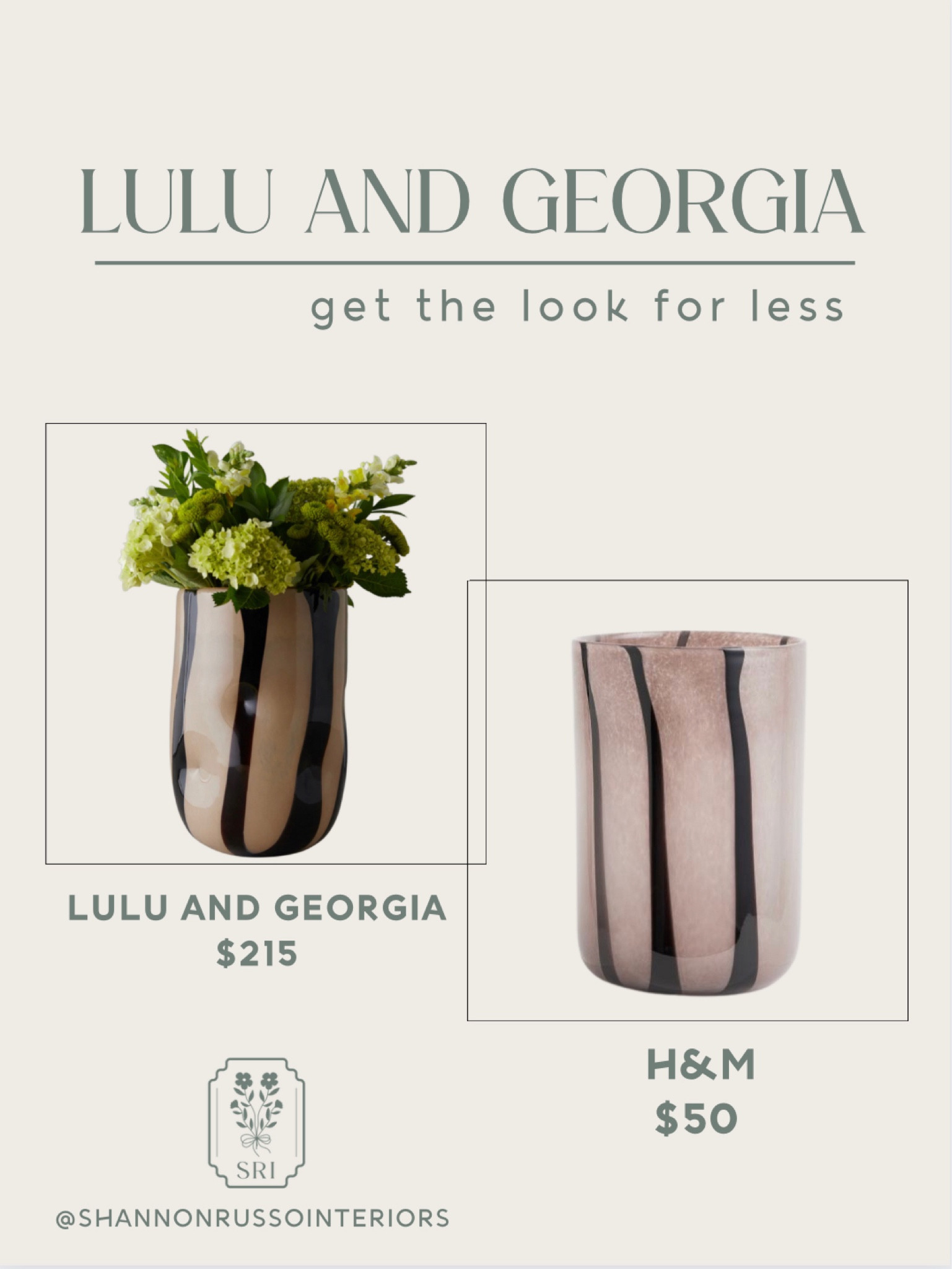 Lulu and Georgia dupe, look for less, glass vase look for less, savings, budget, home decor, design, accents, flowers, plants, living room, dining room, coffee table decor, bookshelf styling, entry table, dining room centerpiece, LTK under 50, home decor 

#shannonrussointeriors #interiordesign 

#LTKhome