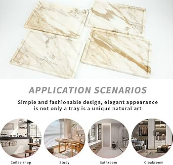 100% Natural Marble Serving Tray Luxury Calaccata Viola Marble Storage Tray for Home Decor Stone ... | Amazon (US)