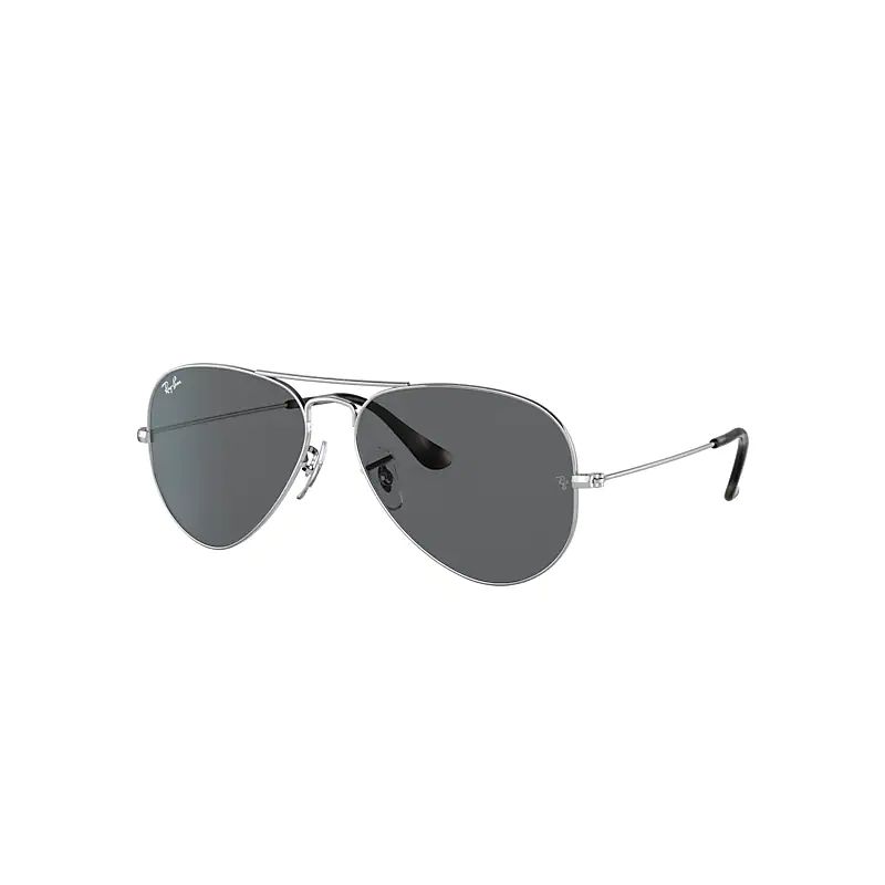Ray-Ban Aviator @collection Sunglasses Silver Frame Grey Lenses 58-14 | Ray-Ban (US)